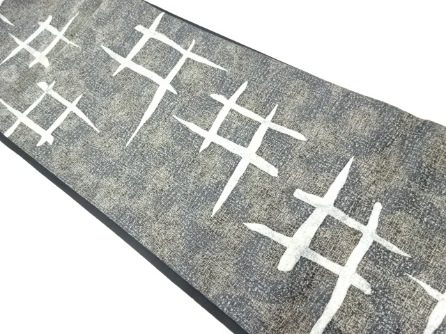 JAPANESE KIMONO / VINTAGE FUKURO OBI / WOVEN IGETA PATTERN